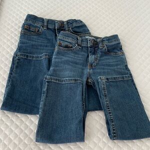 Little boys Wrangler 5 Slim classic straight jeans.